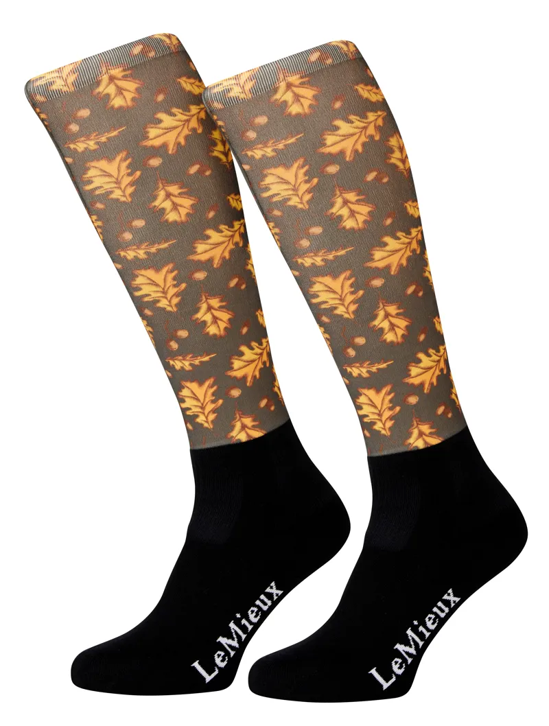 LeMieux Footsies Kids Socks - Oak Leaves